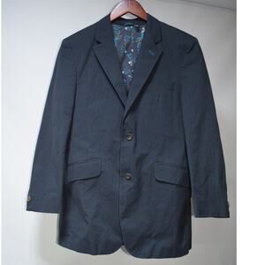 Ted Baker Men’s Size 3 Medium Navy Pinstripe Blazer Floral Lining Sport Coat